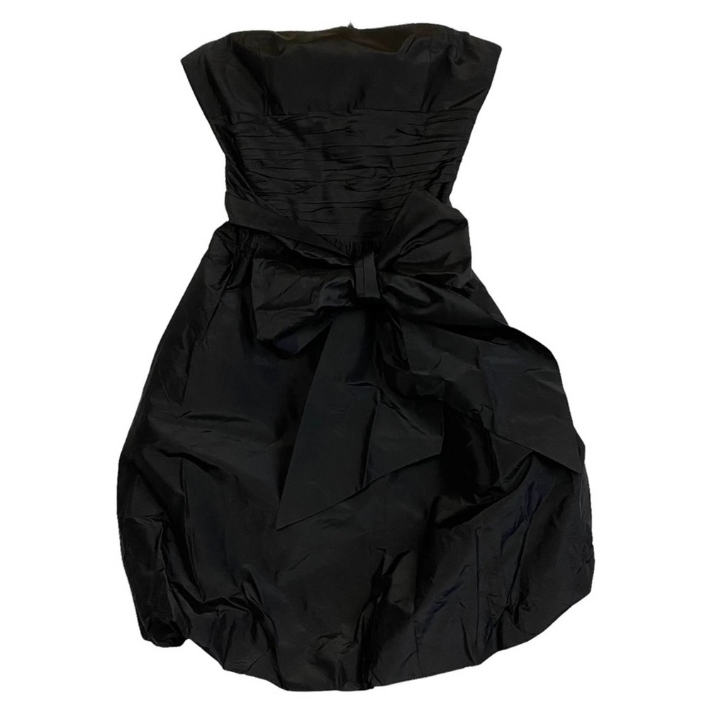 BCBGMaxazria Black Strapless 100% Silk Party Cocktail Dress Size 4